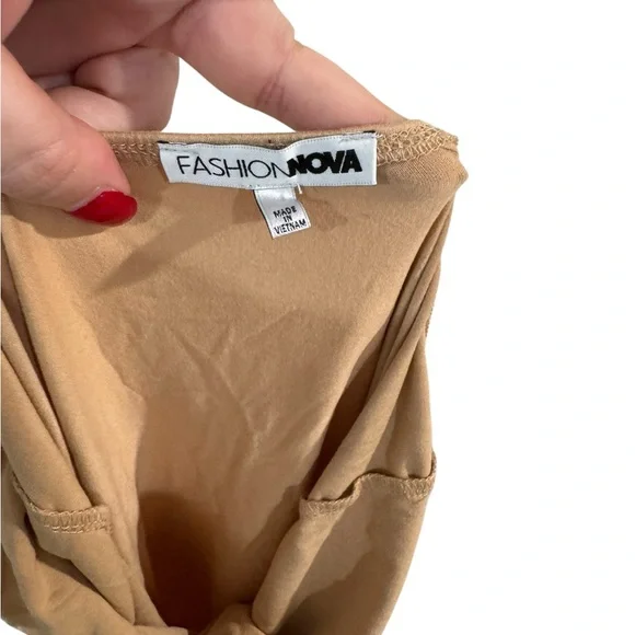 Fashion Nova Camel Spaghetti Strap Dress - Picture 5 of 6